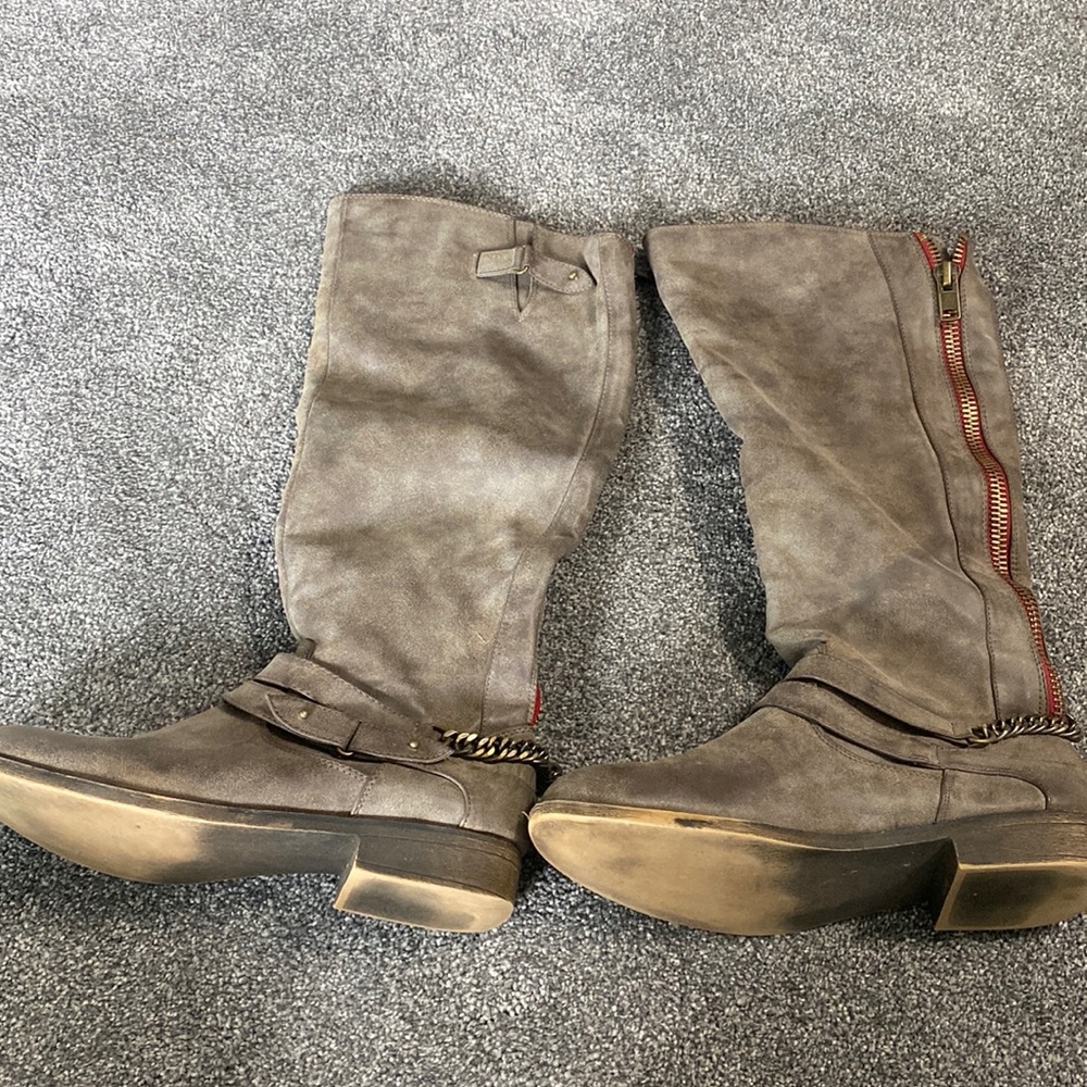 Grey Knee High Boot